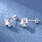 925 Sterling Silver Earrings For Men Women Star Zircon Earrings Sparkling Jewelry Accessories