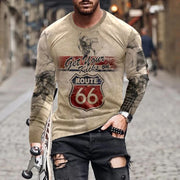 Men's T-shirts Long Sleeve 3d Print Top Casual Vintage T Shirt Loose Sports Clothing