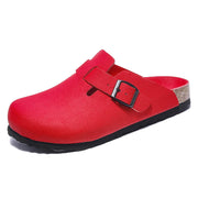 7 Colors Leather Clogs Sandals with Adjustable Buckle Comfort Slides for Men and Women