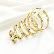 50mm-80mm Hoop Name Earrings Personalized Jewelry with Gift Box