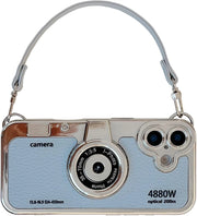 3D Vintage Camera Phone Case with Hand Strap for IPhone 17 16 15 14 Pro Max Plus 17Pro Shockproof Phone Cover
