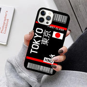 Boarding Pass Plane Ticket Phone Case For iPhone 17 Air 16 15 14 13 12 11 Pro Max Plus Max Cover Shell coque