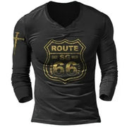 Men's T-shirts Long Sleeve 3d Print Top Casual Vintage T Shirt Loose Sports Clothing