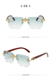 Rimless Square Sunglasses Men 2026 Luxury Brand Vintage Sunglass Shades UV400