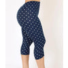 Women Vintage Capri Pants Dots Print Elastic Waist Spring Summer Cropped Stretch Crop Leggings Skinny Pants