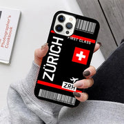 Boarding Pass Plane Ticket Phone Case For iPhone 17 Air 16 15 14 13 12 11 Pro Max Plus Max Cover Shell coque